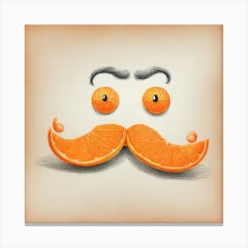 Orange Mustache Canvas Print