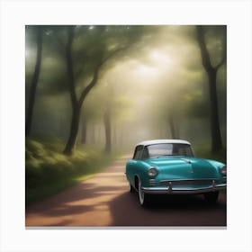 Vintage Car In The Woods Canvas Print