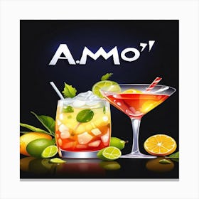 Amo Drinks wallpaper Canvas Print