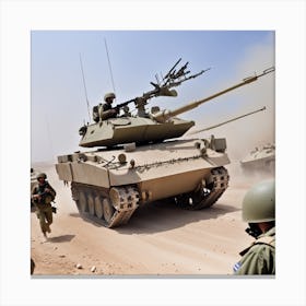 Israeli Tanks In The Desert 14 Canvas Print