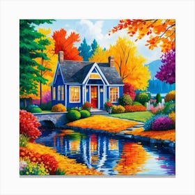 Autumn Cottage Canvas Print