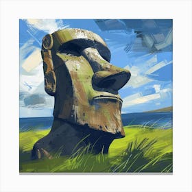 A Easter Island In Chile Expressive Strokes Illu 1720367433 1 Canvas Print