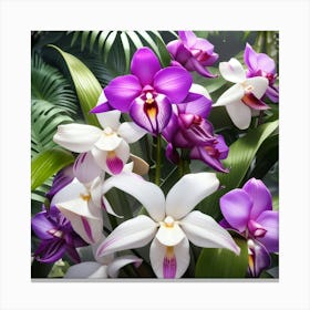 Orchids In The Garden 1 Canvas Print