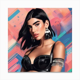 dua lipa art print portrait 2 Canvas Print