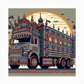 Truck Art Design Inspired By Pakistani Culture And Traditions (1) Canvas Print