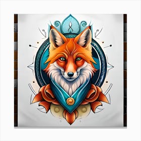 Fox tattoo Canvas Print