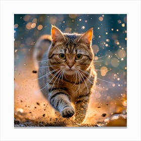 Feline Focus: The Adventurous Sprint Canvas Print