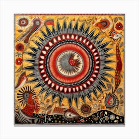 Tasmanian Art Madhubani Painting Indian Traditional Style Canvas Print