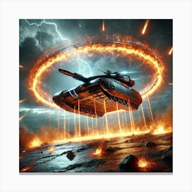 A Sci Fi Depiction Of Inferno Shields Canvas Print