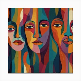 Women'S Faces 2 Canvas Print