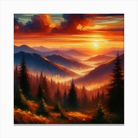 Sunset In The Mountains 37 Canvas Print