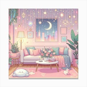 Kawaii Living Room Canvas Print