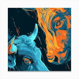 Bull And Bullfighter 2 Canvas Print