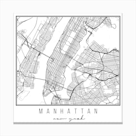 Manhattan New York Street Map Canvas Print
