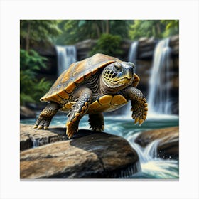 Turtle In The Forest Canvas Print