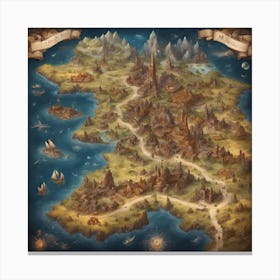 Map Of The World 9 Canvas Print