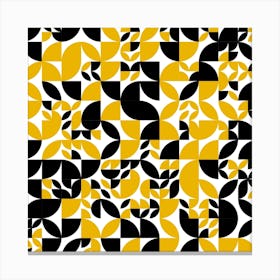 Yellow And Black Geometric Pattern Canvas Print