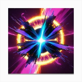 Plasma Explosion Glitch Art 6 Canvas Print