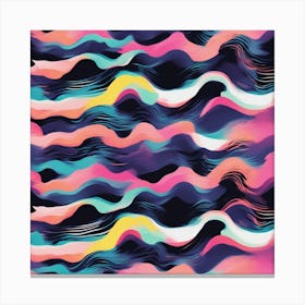 Minimalism Masterpiece, Trace In The Waves To Infinity + Fine Layered Texture + Complementary Cmyk C (25) Canvas Print