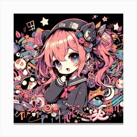 Anime Girl Music Enjoyer Canvas Print