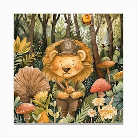 Lion In The Forest 8 Canvas Print