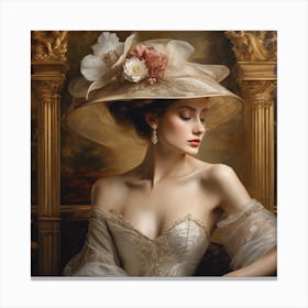Victorian Woman In Hat Canvas Print