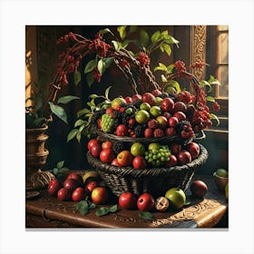 Basket Of Fruit Canvas Print