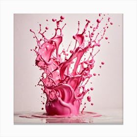 Splashing Pink Liquid Canvas Print