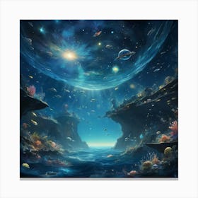 Space Landscape paintings art print Canvas Print