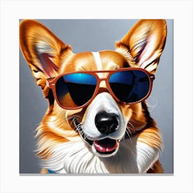 Corgi In Sunglasses 17 Canvas Print