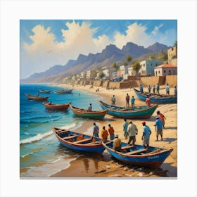 Fishing Boats On The Beach 6 Canvas Print