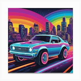 Neon Car Canvas Print