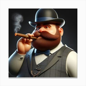 Man Smoking A Cigar 7 Canvas Print