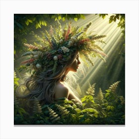 Woman In The Forest 1 Canvas Print