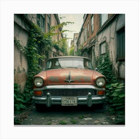 Old Car In Alley Canvas Print