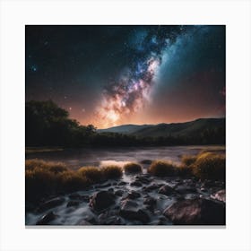 Milky Over The River Canvas Print