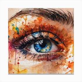 Eye Watercolor Painting Canvas Print