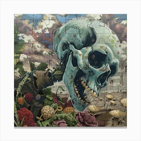 Skulls And Mushrooms Canvas Print