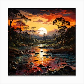 Sunset In The Rainforest Canvas Print