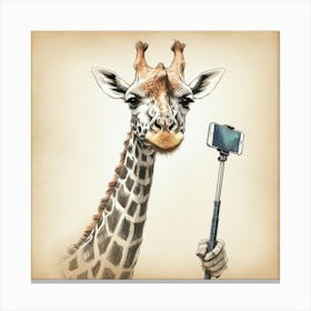 Giraffe Selfie Canvas Print