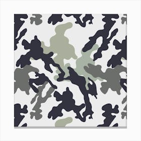 Camo Army Black White Canvas Print