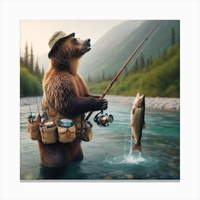 Bear Fishing Canvas Print