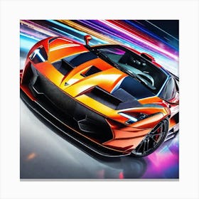 Supercar At Night 1 Canvas Print