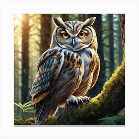 Owl In The Forest 203 Canvas Print