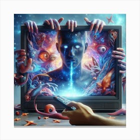 Aliens In The Tv Canvas Print