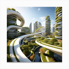 Design A Futuristic City, 2 Canvas Print