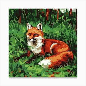 Red Fox In The Forest Canvas Print