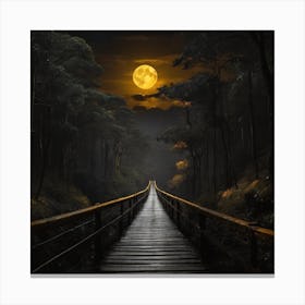 Full Moon Over The Forest Canvas Print