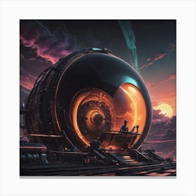 Futuristic Spaceship Canvas Print