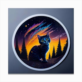 Cat Colored Sky (67) Canvas Print
